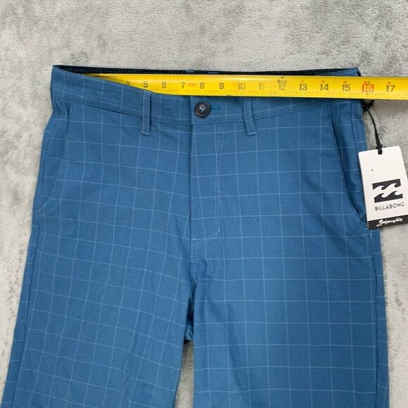 Billabong Shorts Mens 30 Blue Plaid Crossfire Submersibles Land Swim Casual 9” - Picture 3 of 12